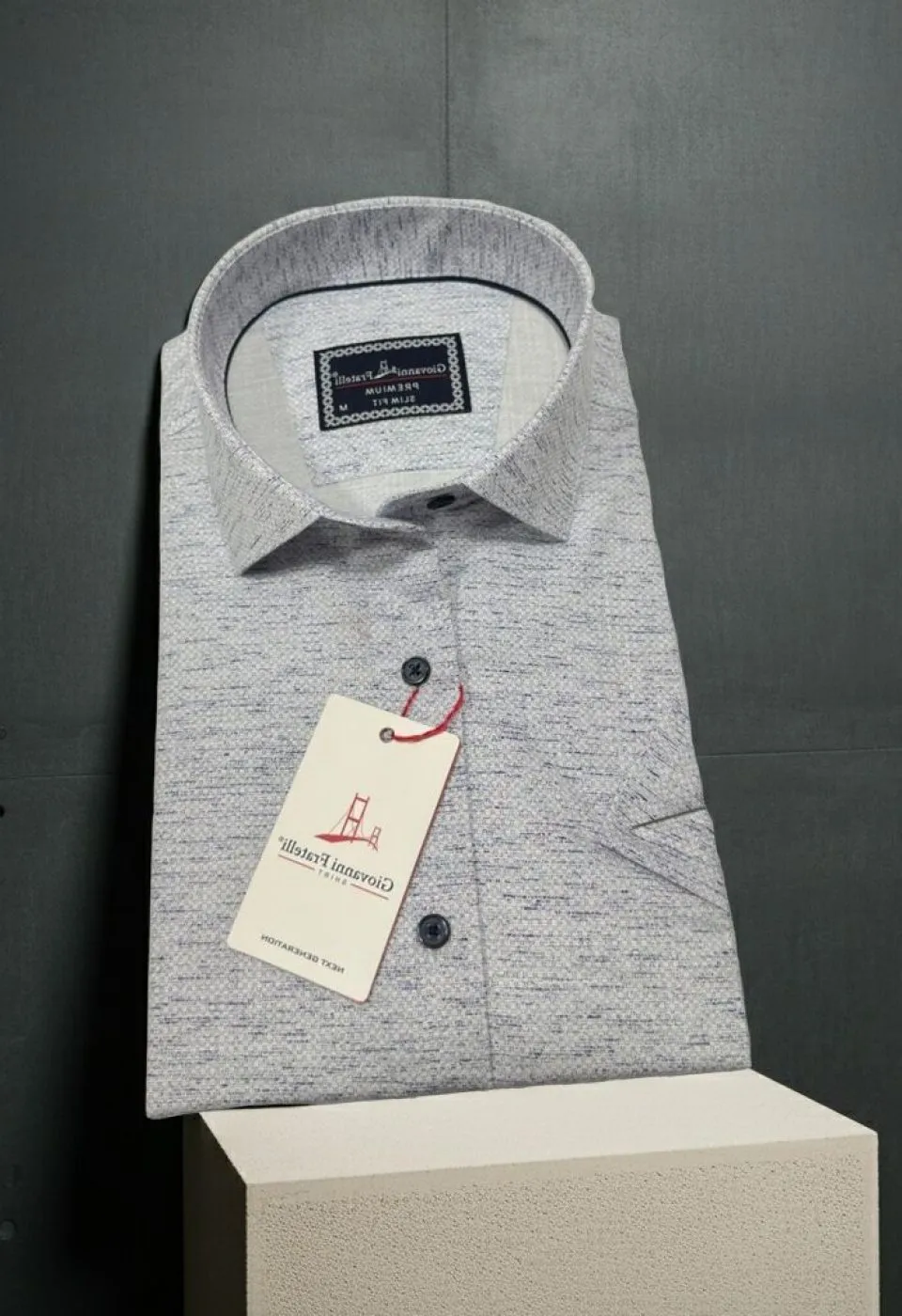 Slim Fit Kısa Kol Desenli Erkek Gömlek 3GMK321134001 - Giovanni Fratelli