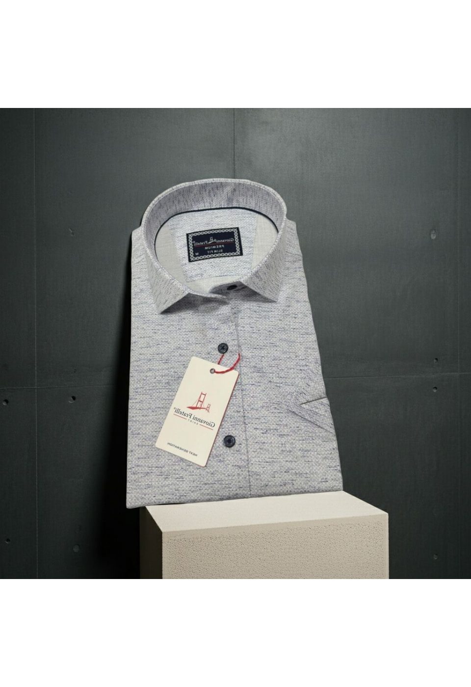 1134 CR K 001 Slim Fit Kısa Kol Desenli Erkek Gömlek 3GMK321134001 - Giovanni Fratelli