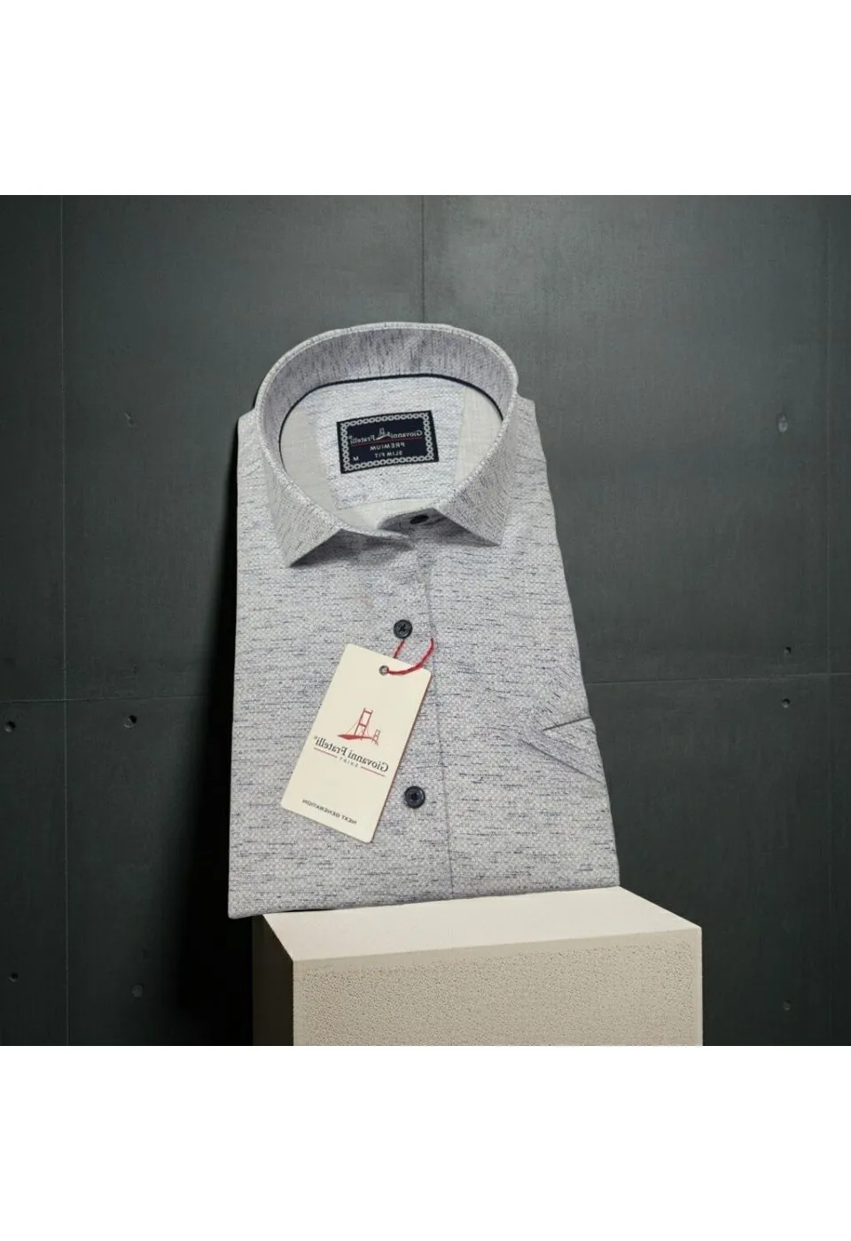 Slim Fit Kısa Kol Desenli Erkek Gömlek 3GMK321134001 - Giovanni Fratelli