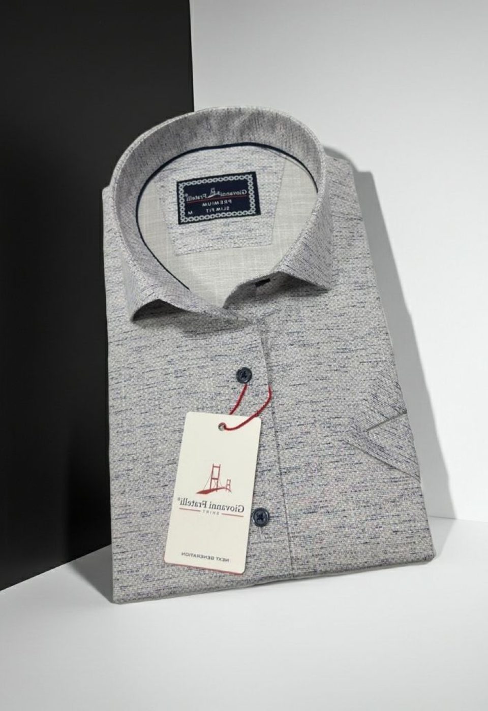Slim Fit Kısa Kol Desenli Erkek Gömlek 3GMK321134002