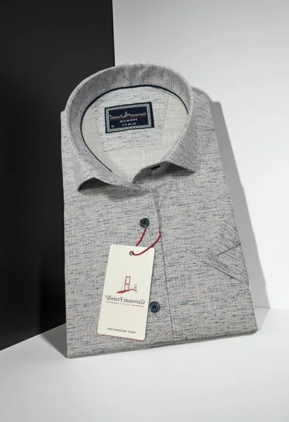 Slim Fit Kısa Kol Desenli Erkek Gömlek 3GMK321134002