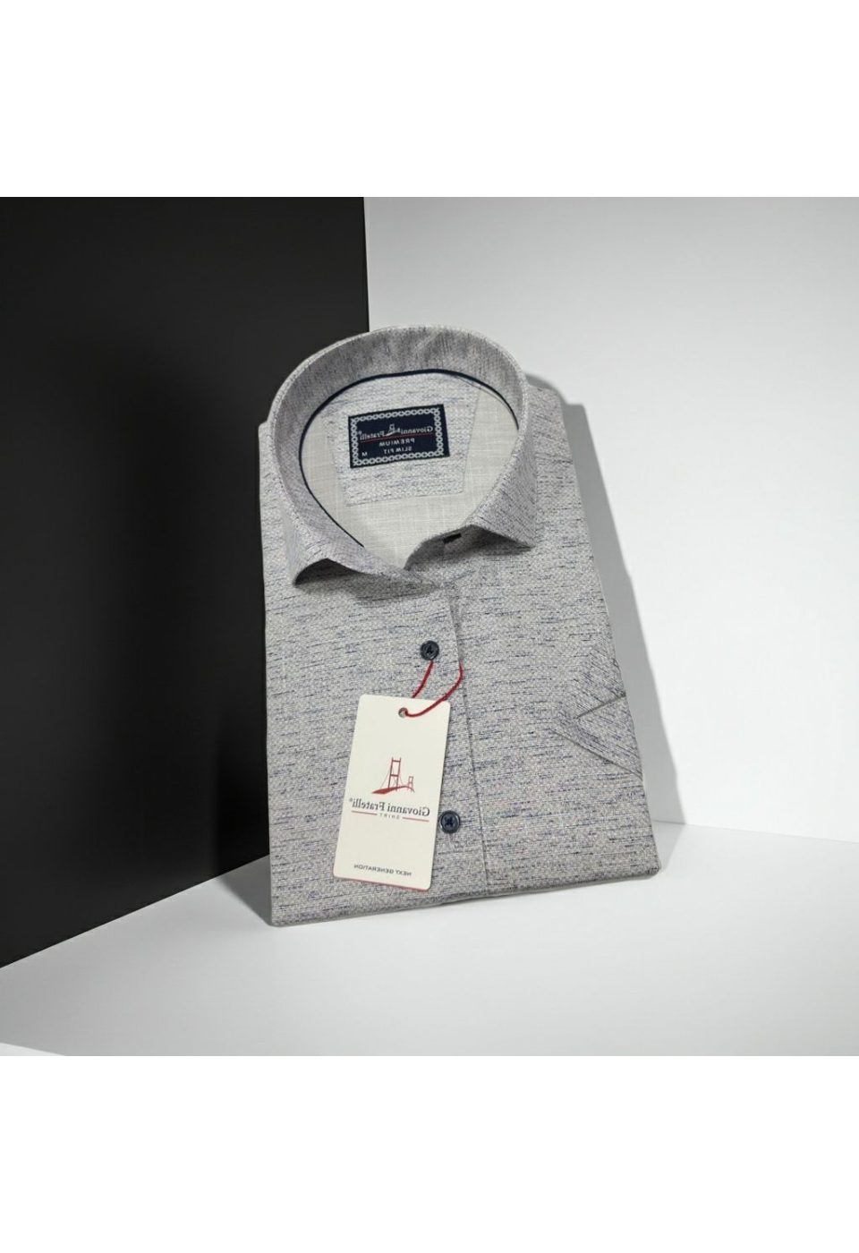 1134 CR K 002 Slim Fit Kısa Kol Desenli Erkek Gömlek 3GMK321134002 - Giovanni Fratelli