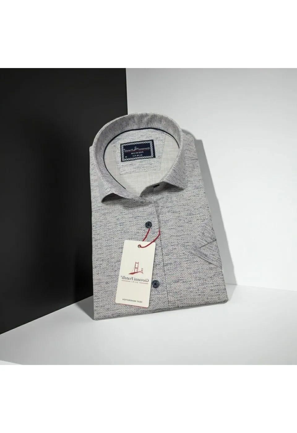 Slim Fit Kısa Kol Desenli Erkek Gömlek 3GMK321134002 - Giovanni Fratelli