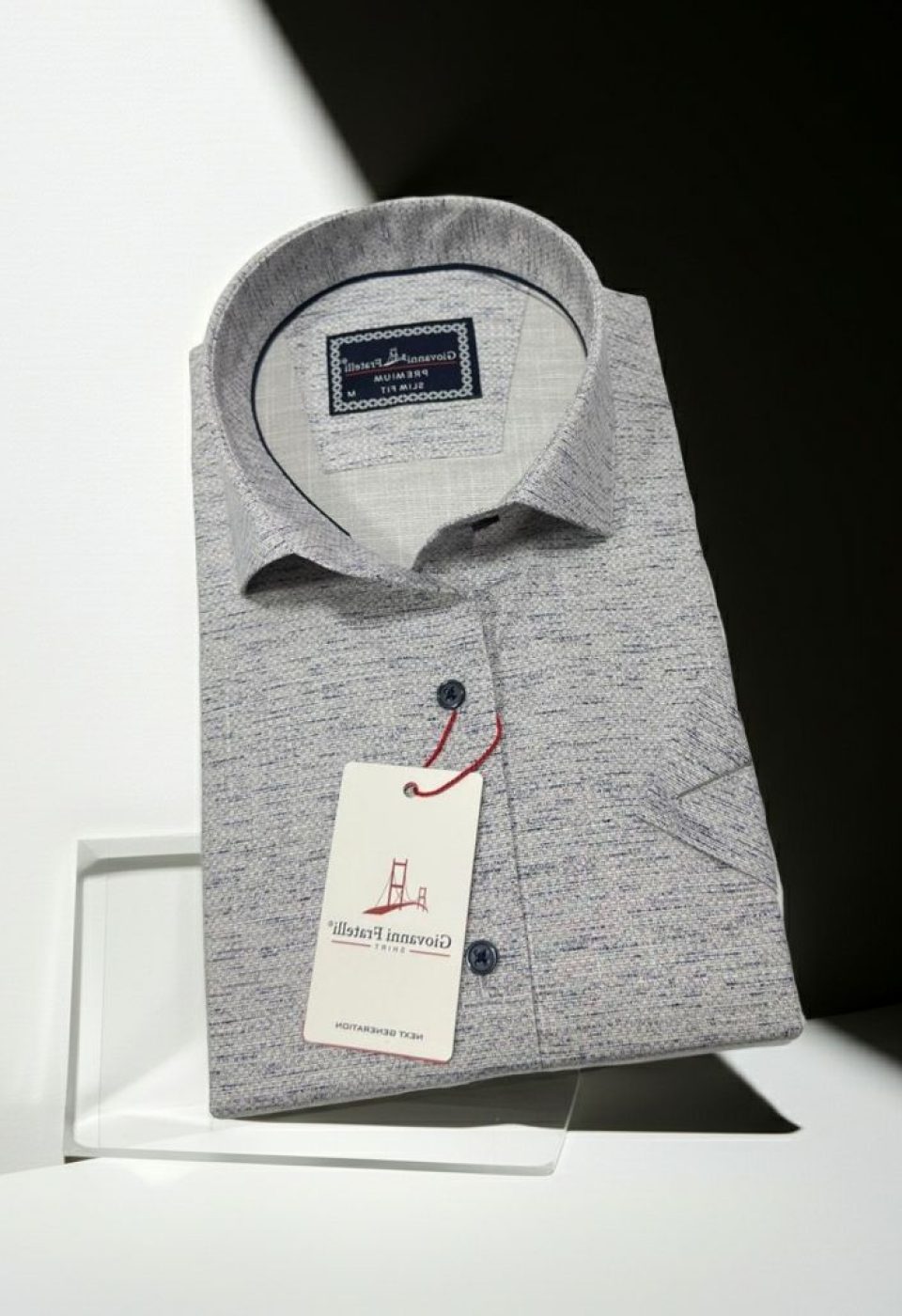 Slim Fit Kısa Kol Desenli Erkek Gömlek 3GMK321134002