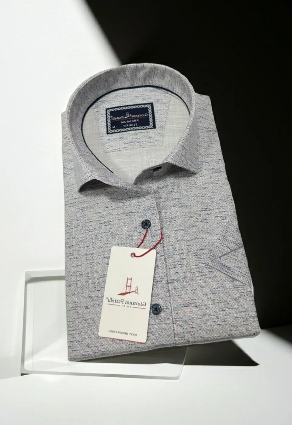 Slim Fit Kısa Kol Desenli Erkek Gömlek 3GMK321134002