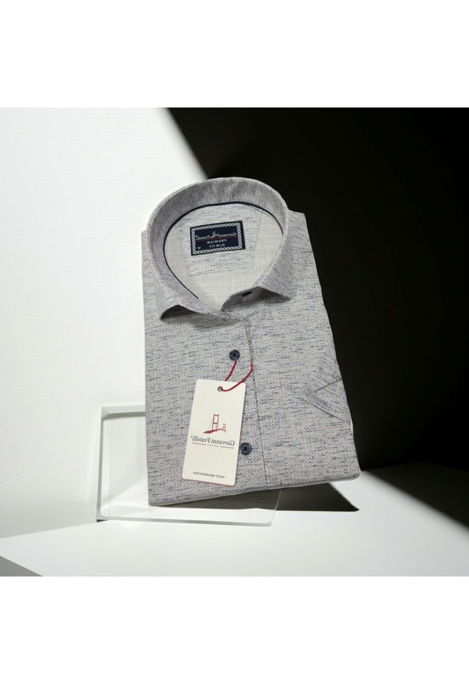 1134 CR K 002 Slim Fit Kısa Kol Desenli Erkek Gömlek 3GMK321134002 - Giovanni Fratelli