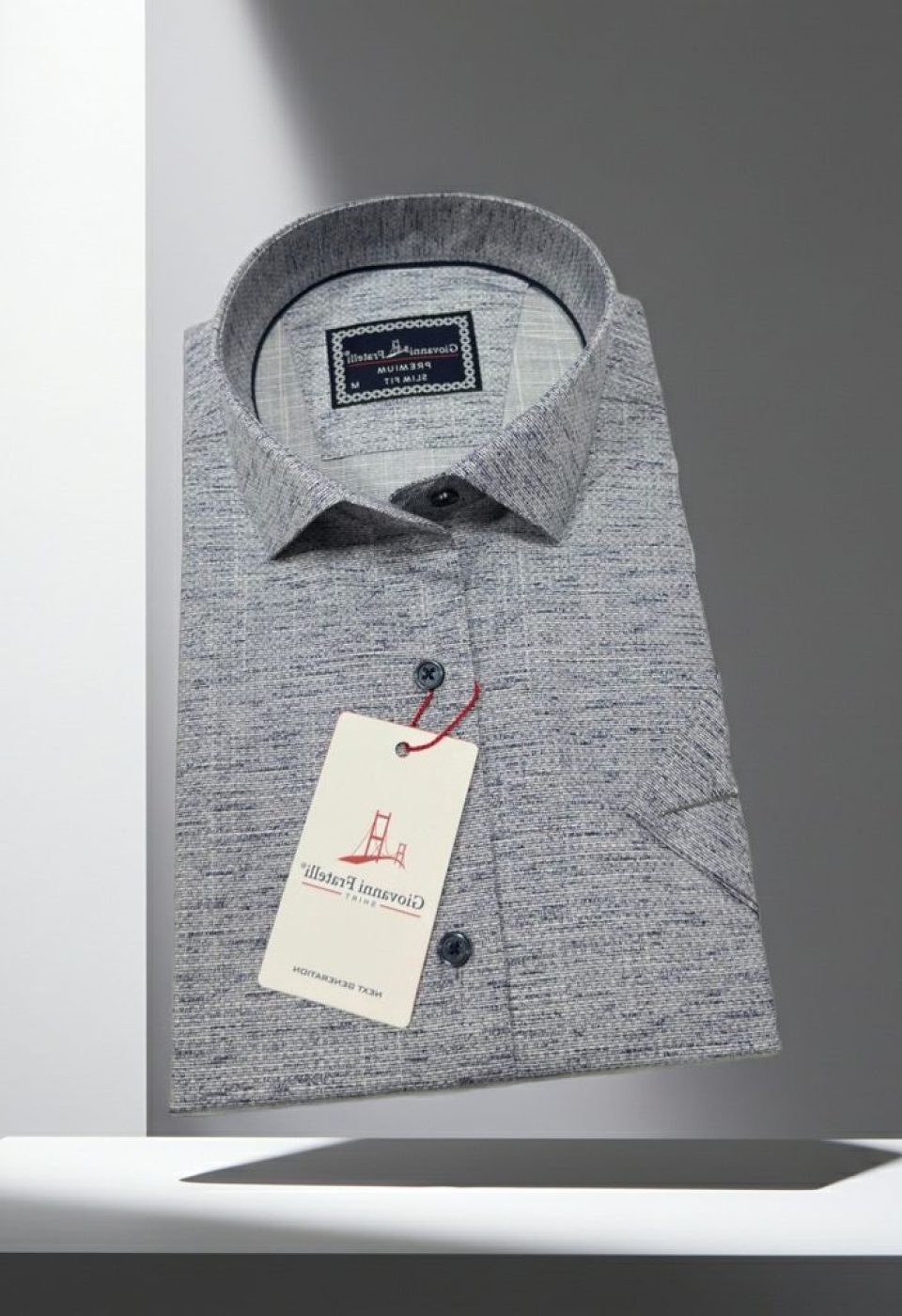 Slim Fit Kısa Kol Desenli Erkek Gömlek 3GMK321134003