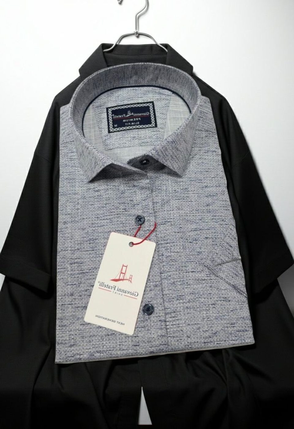Slim Fit Kısa Kol Desenli Erkek Gömlek 3GMK321134003
