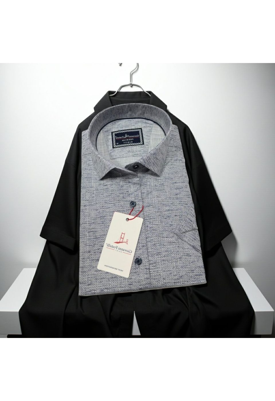 1134 CR K 003 Slim Fit Kısa Kol Desenli Erkek Gömlek 3GMK321134003 - Giovanni Fratelli