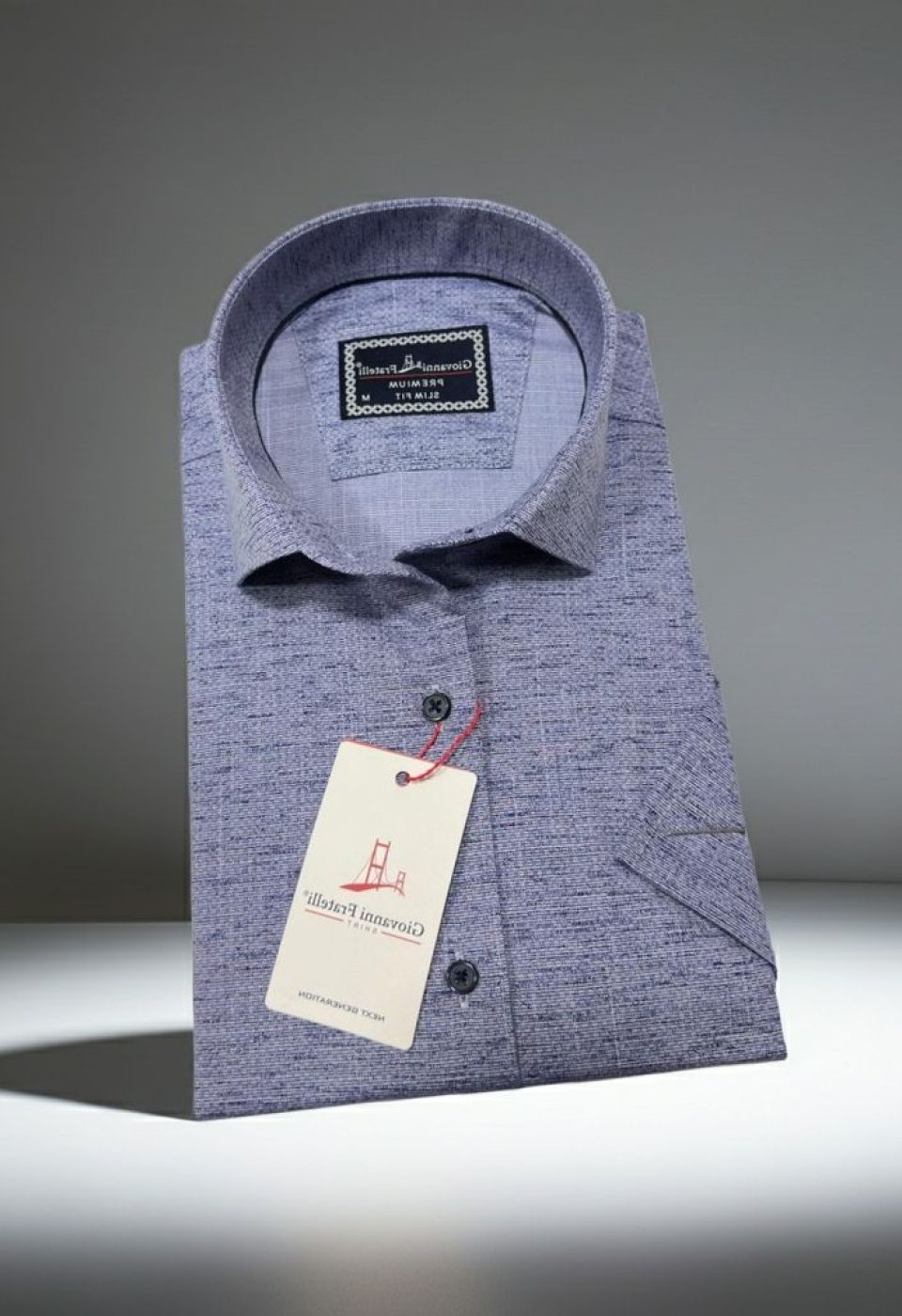 Slim Fit Kısa Kol Desenli Erkek Gömlek 3GMK321134004