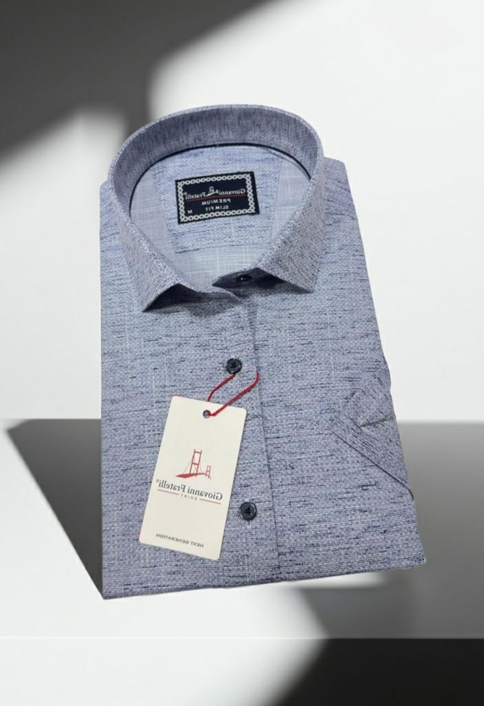 Slim Fit Kısa Kol Desenli Erkek Gömlek 3GMK321134005