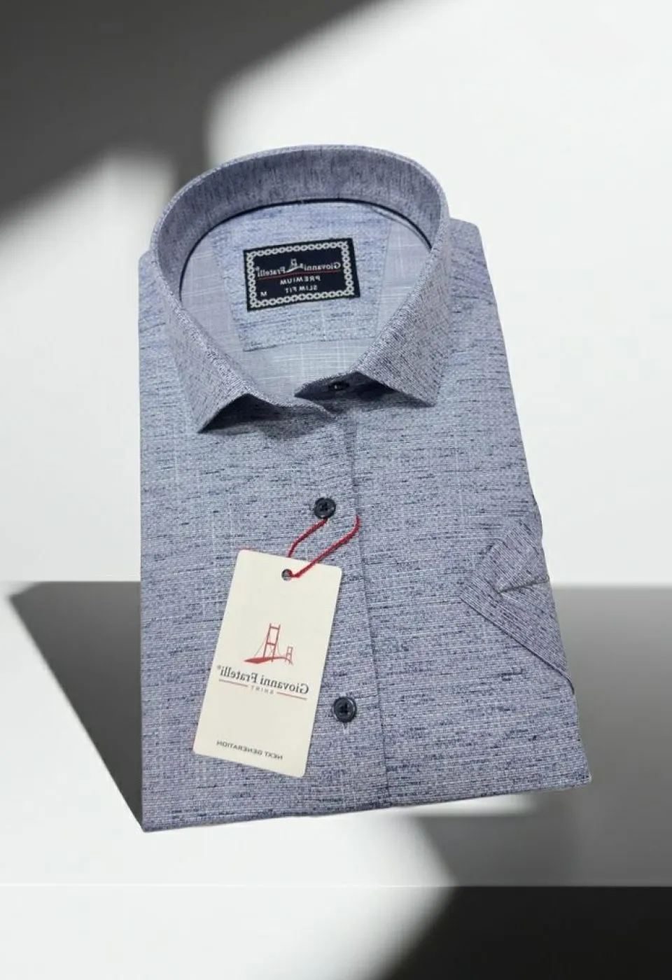 Slim Fit Kısa Kol Desenli Erkek Gömlek 3GMK321134005 - Giovanni Fratelli