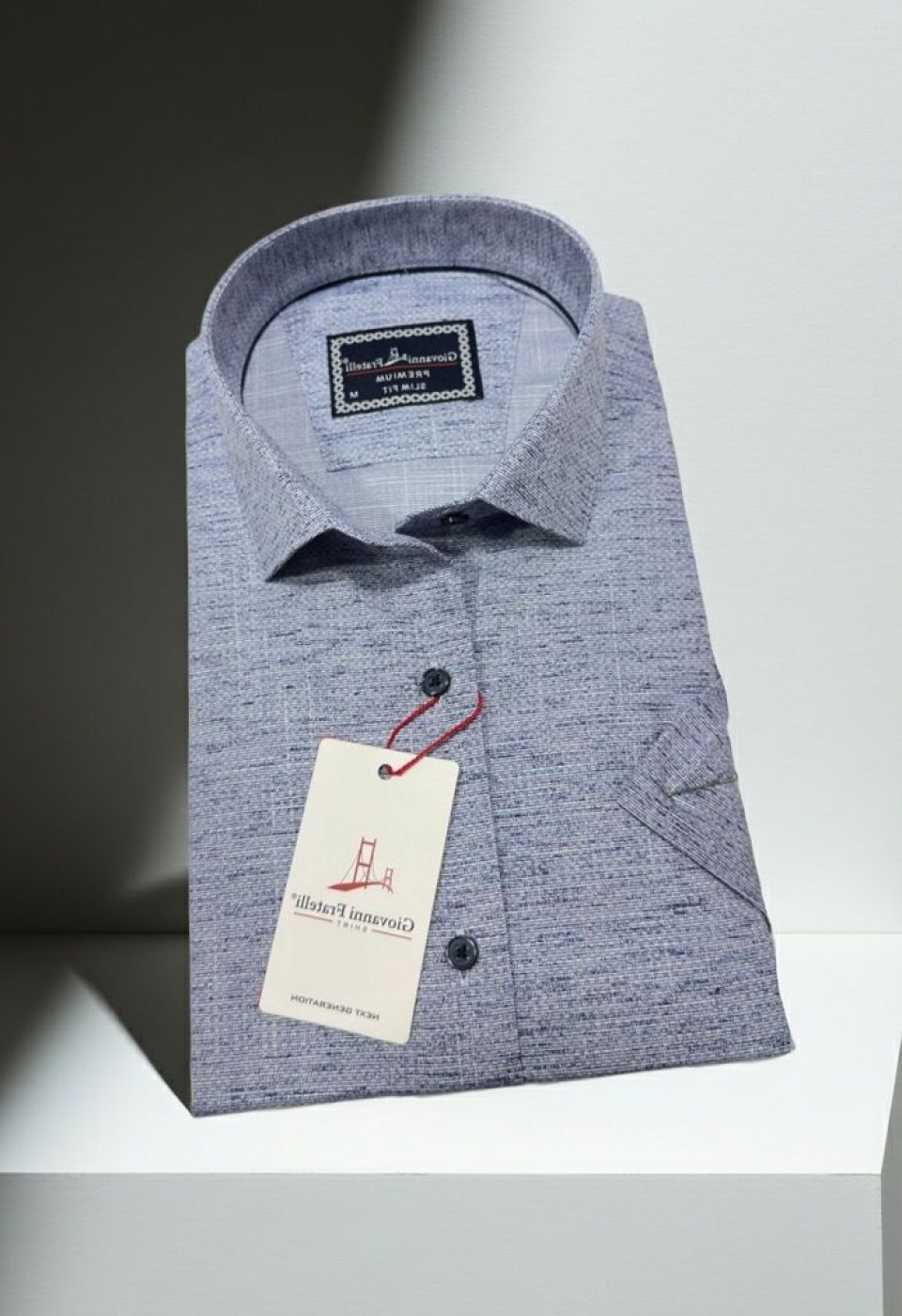 Slim Fit Kısa Kol Desenli Erkek Gömlek 3GMK321134005