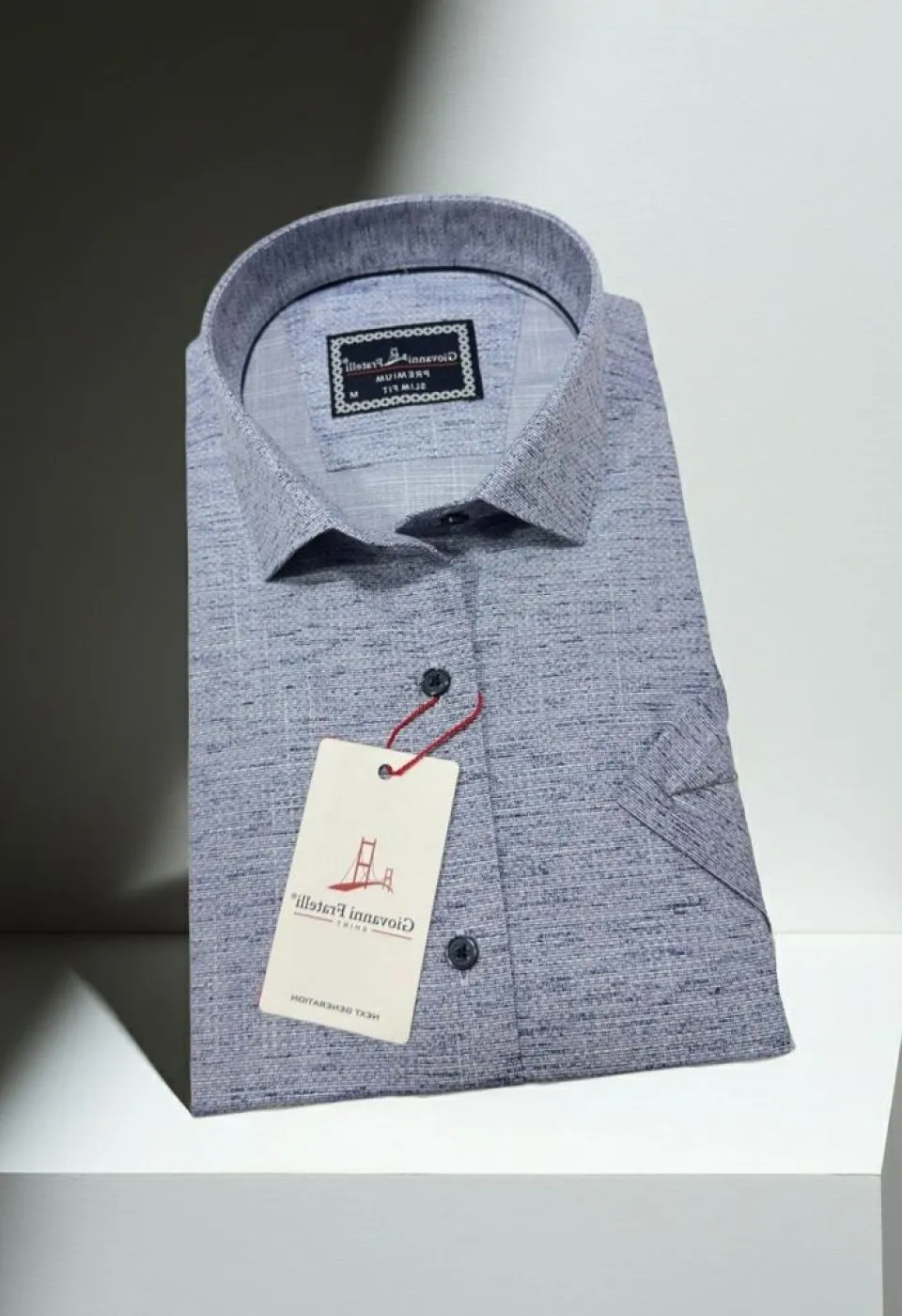Slim Fit Kısa Kol Desenli Erkek Gömlek 3GMK321134005 - Giovanni Fratelli
