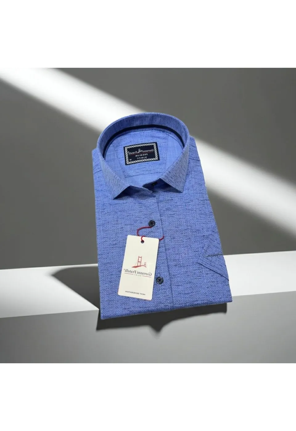 Slim Fit Kısa Kol Desenli Erkek Gömlek 3GMK321134006 - Giovanni Fratelli