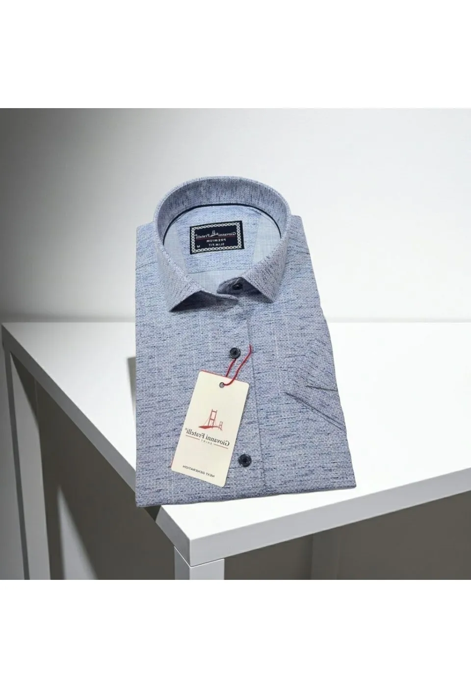 Slim Fit Kısa Kol Desenli Erkek Gömlek 3GMK321134007 - Giovanni Fratelli