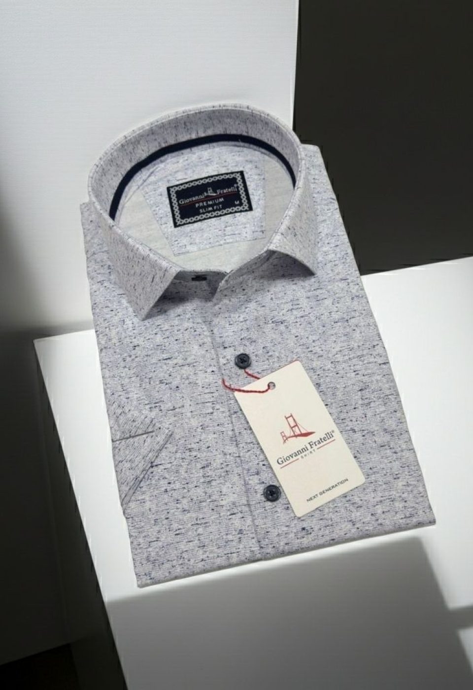 Slim Fit Kısa Kol Desenli Erkek Gömlek 3GMK321135001