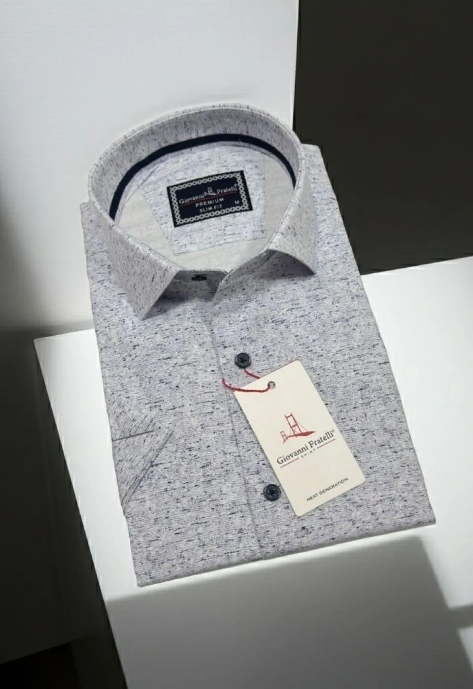 Slim Fit Kısa Kol Desenli Erkek Gömlek 3GMK321135001 - Giovanni Fratelli