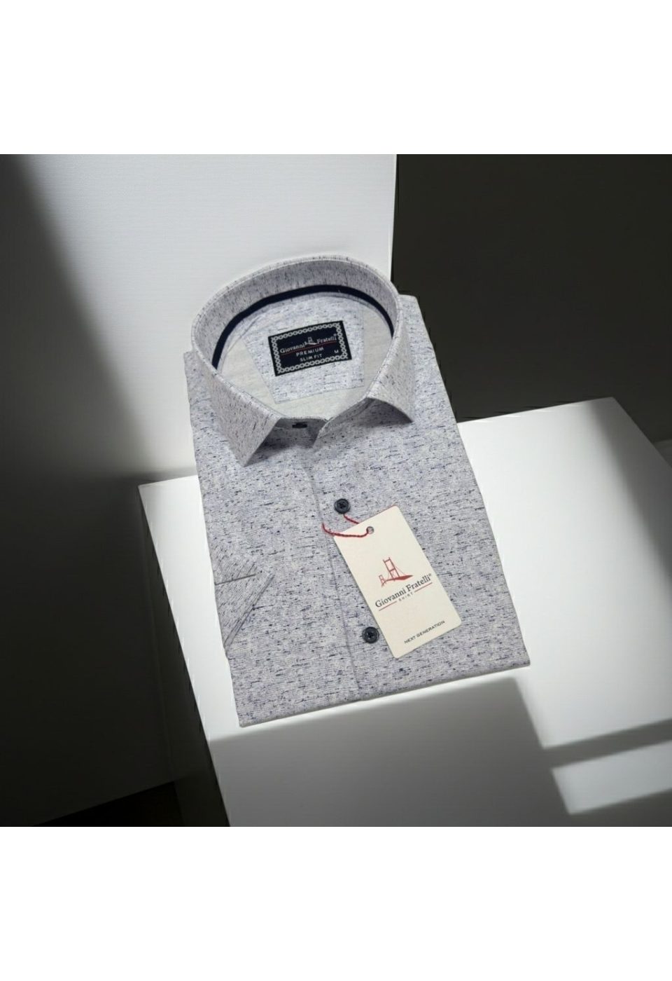 1135 CR K 001 Slim Fit Kısa Kol Desenli Erkek Gömlek 3GMK321135001 - Giovanni Fratelli
