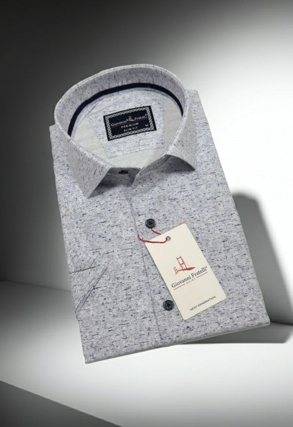 Slim Fit Kısa Kol Desenli Erkek Gömlek 3GMK321135001