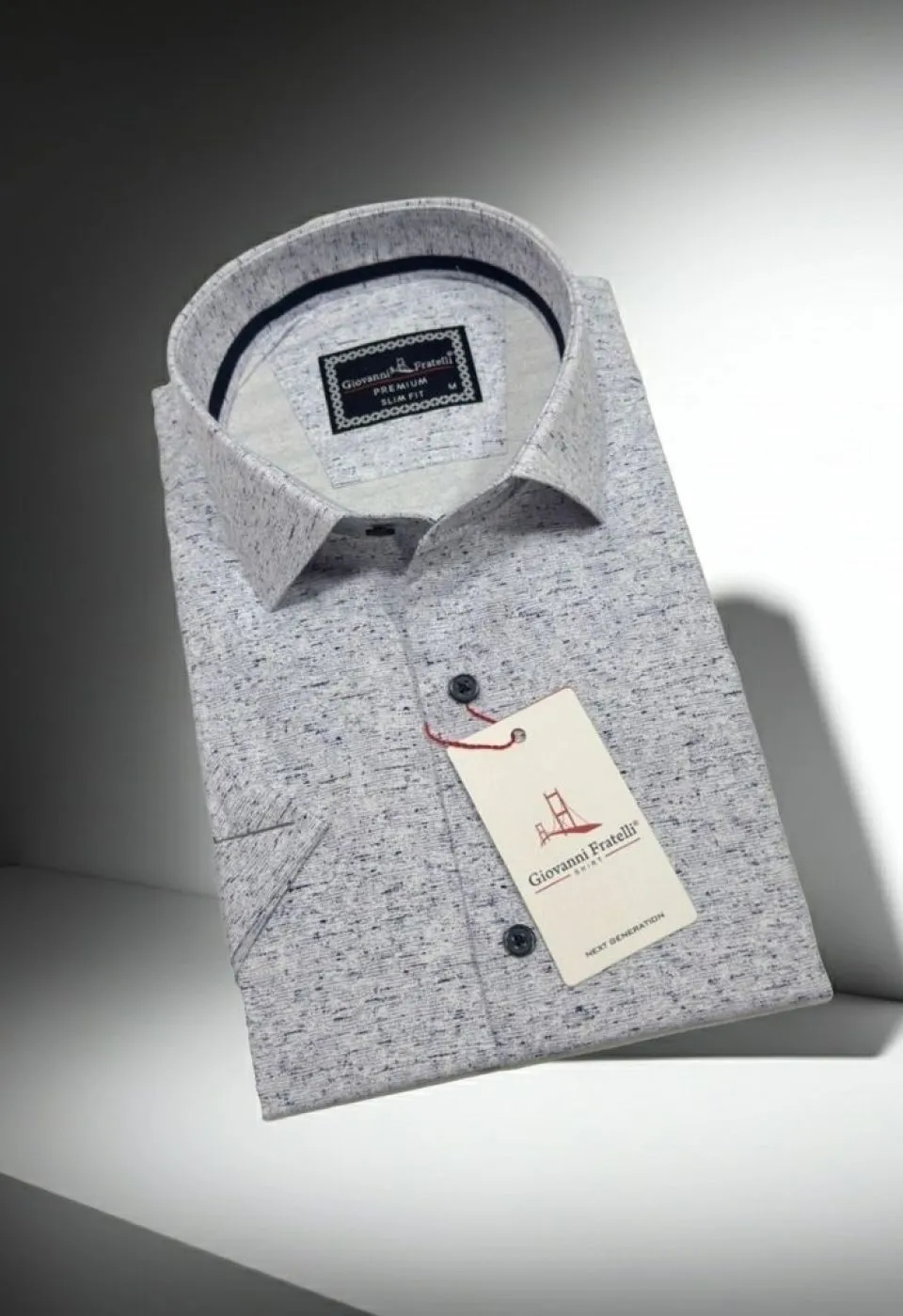 Slim Fit Kısa Kol Desenli Erkek Gömlek 3GMK321135001 - Giovanni Fratelli