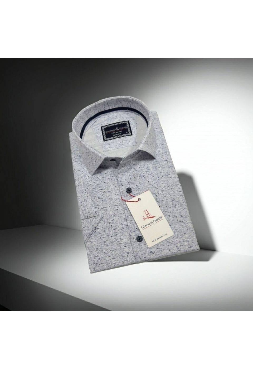 1135 CR K 001 Slim Fit Kısa Kol Desenli Erkek Gömlek 3GMK321135001 - Giovanni Fratelli