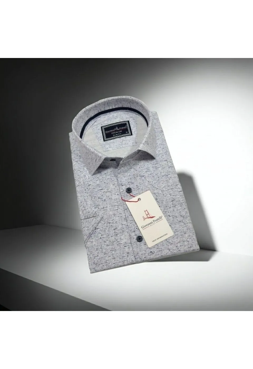 Slim Fit Kısa Kol Desenli Erkek Gömlek 3GMK321135001 - Giovanni Fratelli