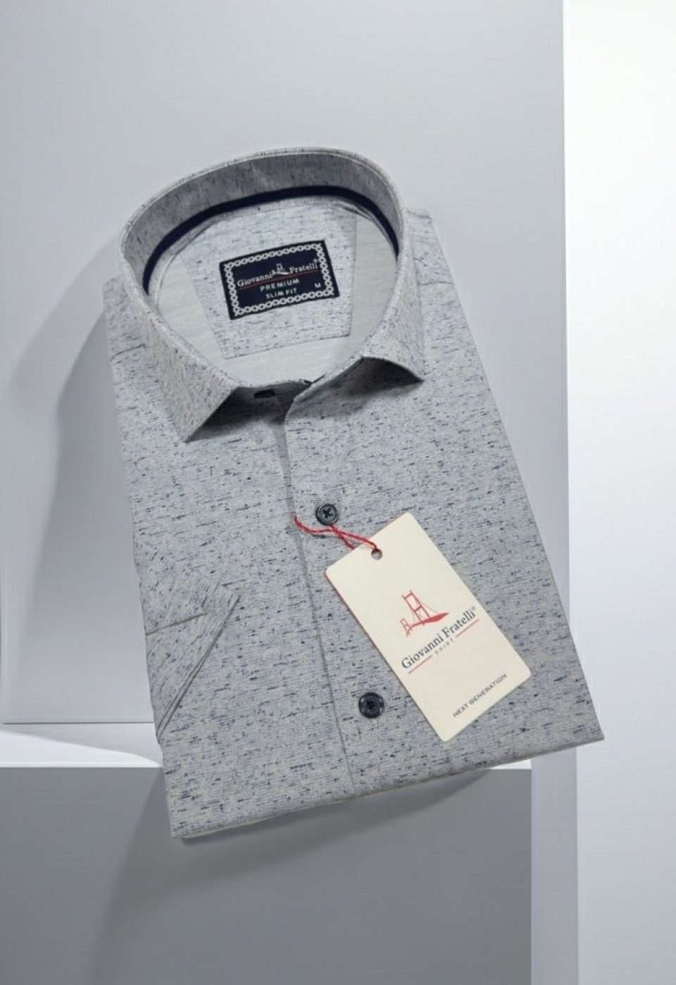 Slim Fit Kısa Kol Desenli Erkek Gömlek 3GMK321135003