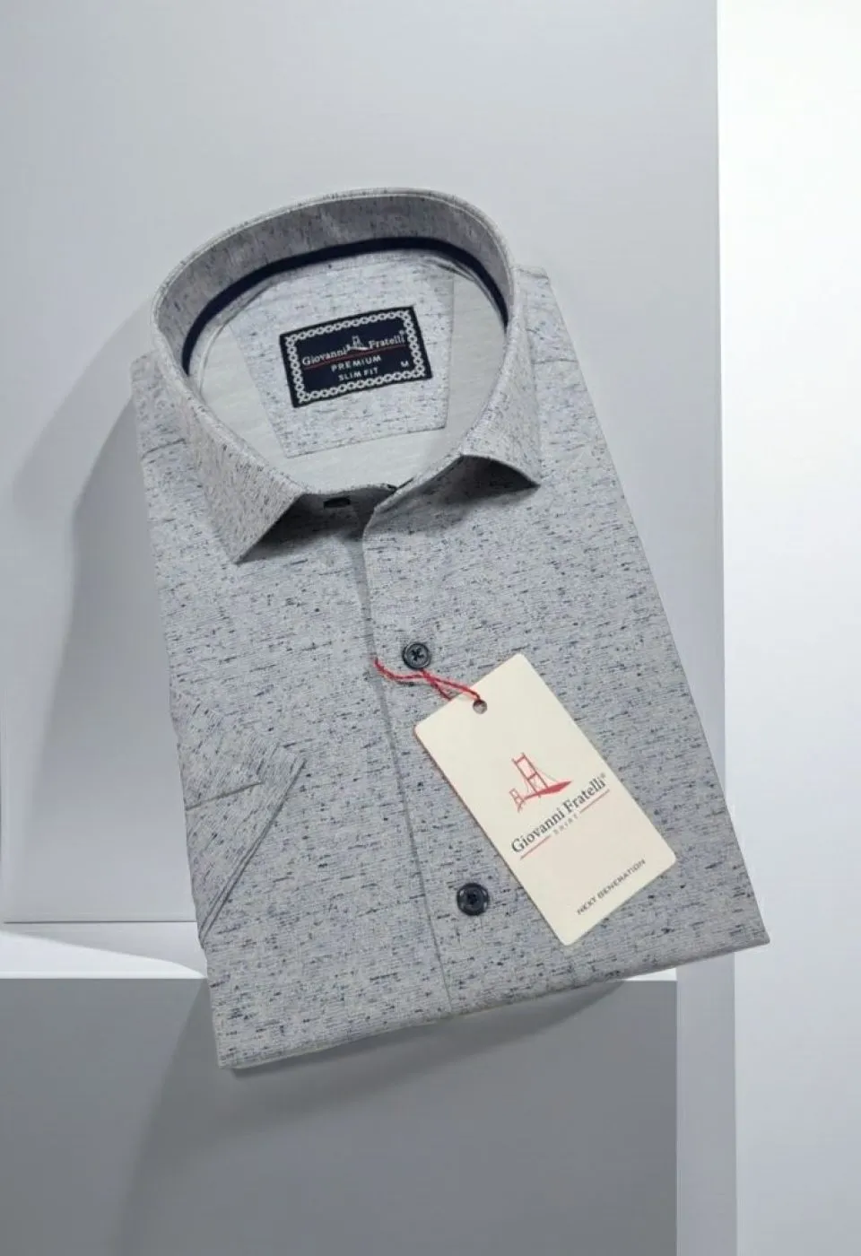Slim Fit Kısa Kol Desenli Erkek Gömlek 3GMK321135003