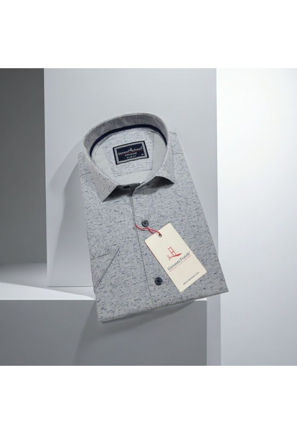 Slim Fit Kısa Kol Desenli Erkek Gömlek 3GMK321135003 - Giovanni Fratelli