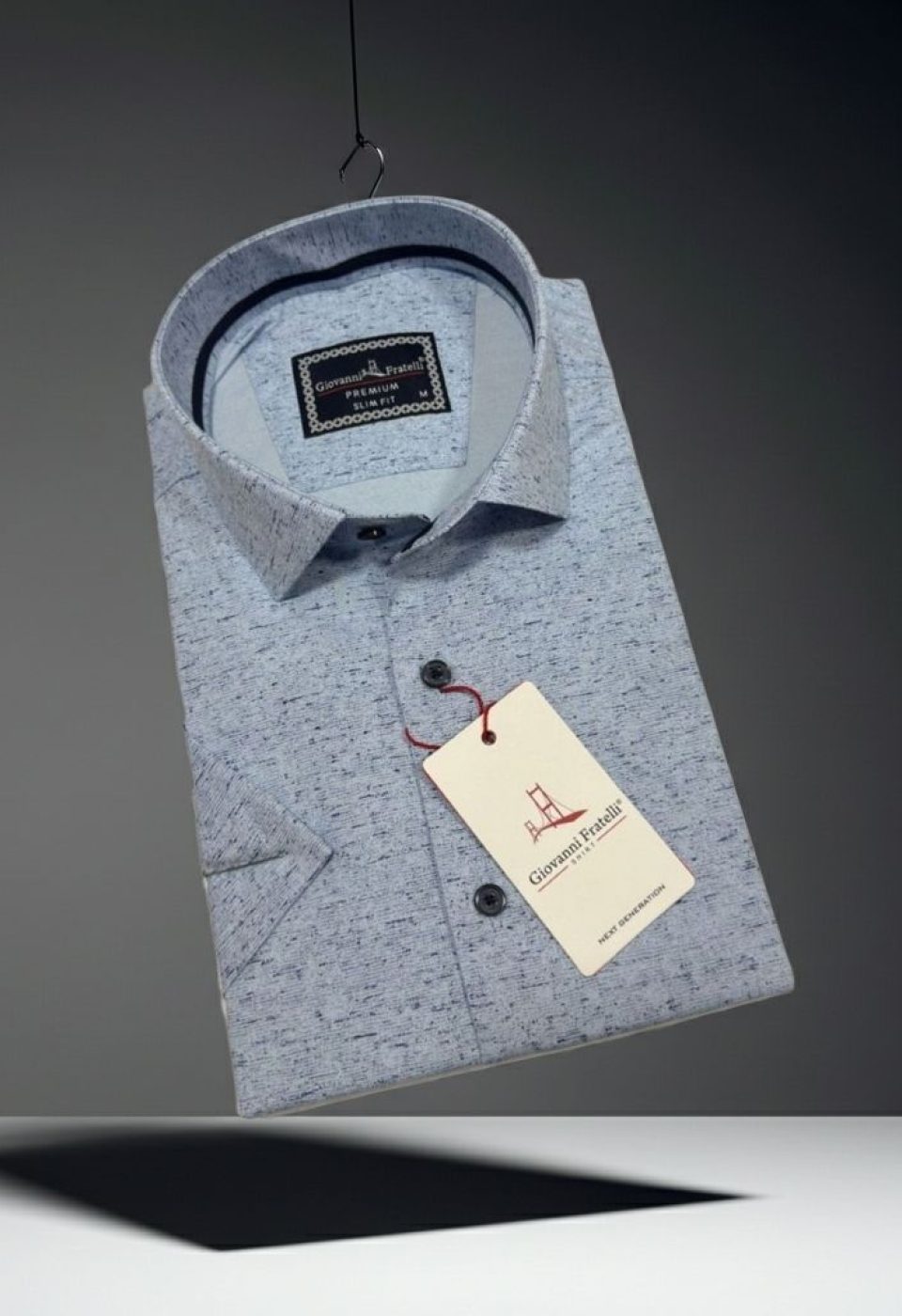 Slim Fit Kısa Kol Desenli Erkek Gömlek 3GMK321135004