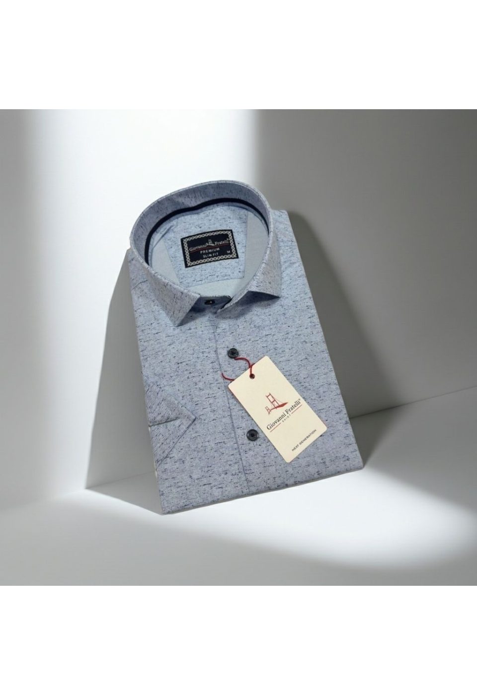 1135 CR K 004 Slim Fit Kısa Kol Desenli Erkek Gömlek 3GMK321135004 - Giovanni Fratelli