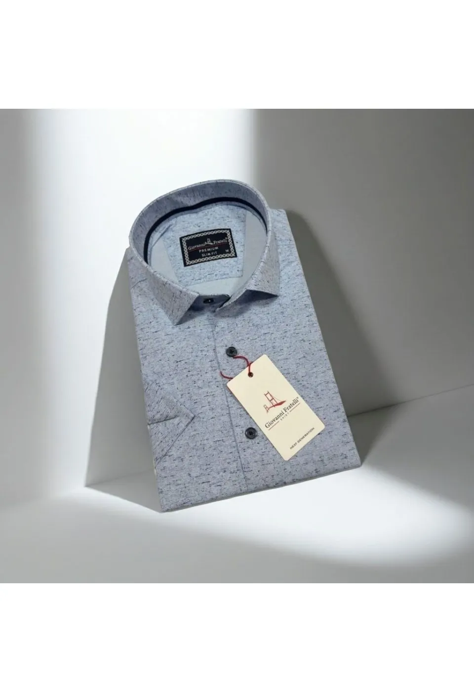 Slim Fit Kısa Kol Desenli Erkek Gömlek 3GMK321135004 - Giovanni Fratelli
