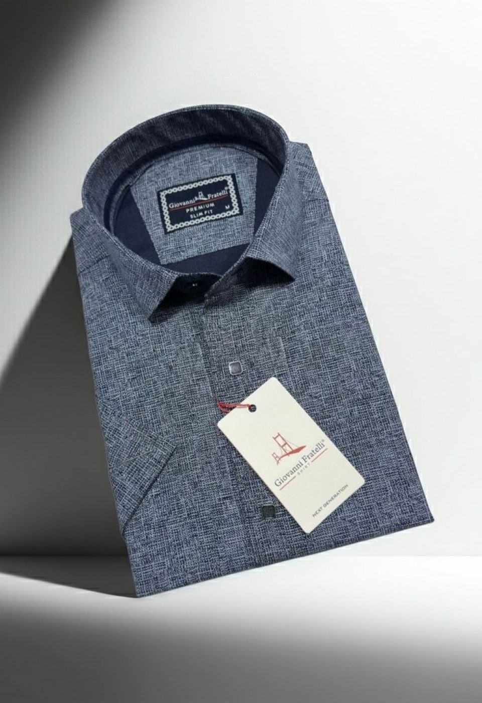 Slim Fit Kısa Kol Desenli Erkek Gömlek 3GMK321136002