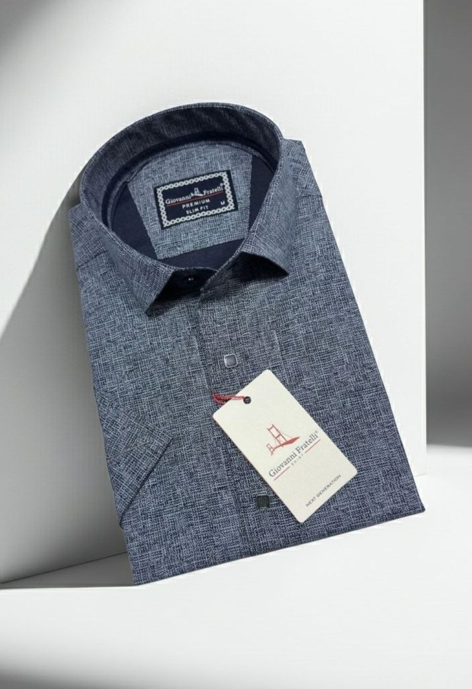 Slim Fit Kısa Kol Desenli Erkek Gömlek 3GMK321136002