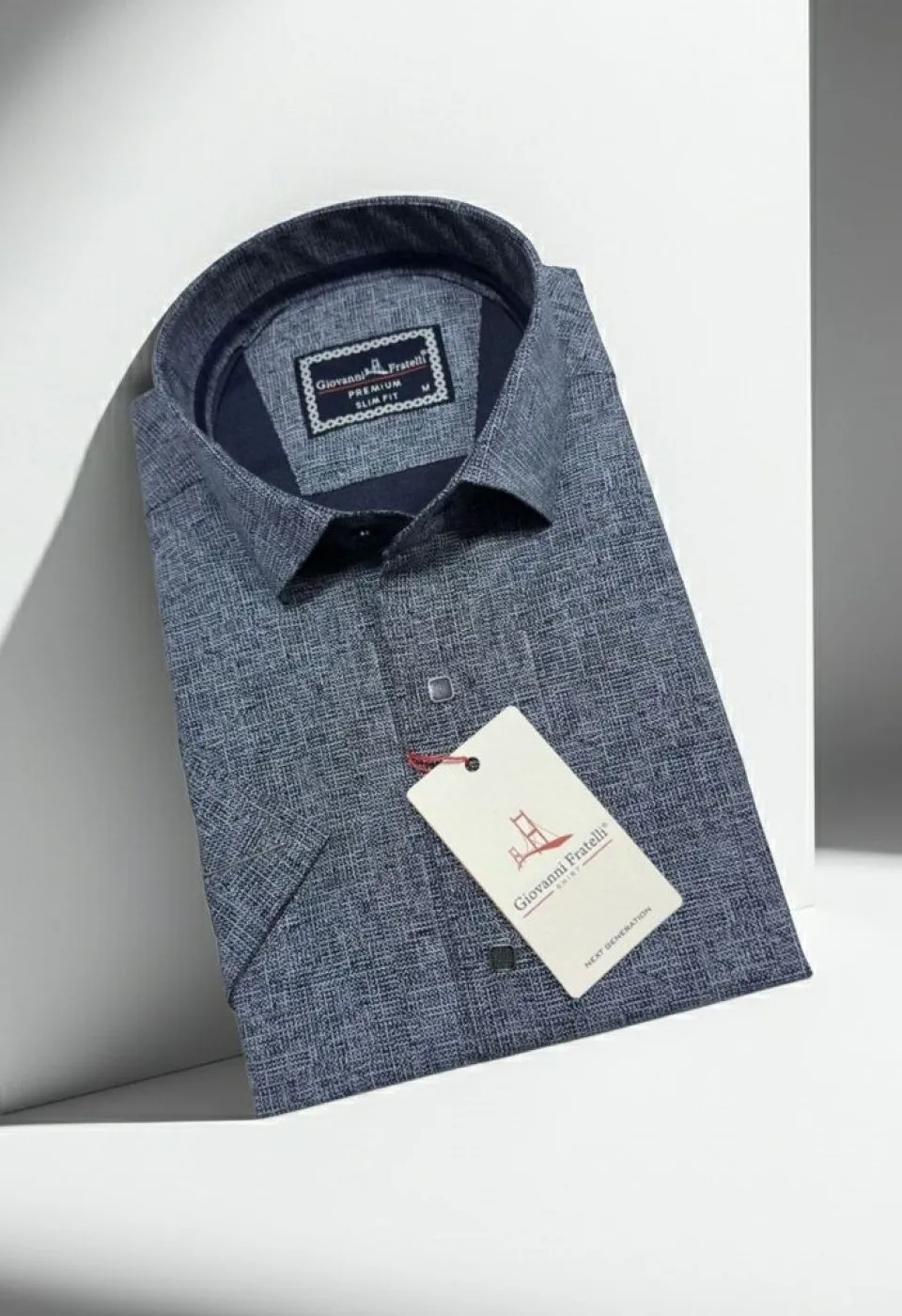 Slim Fit Kısa Kol Desenli Erkek Gömlek 3GMK321136002 - Giovanni Fratelli