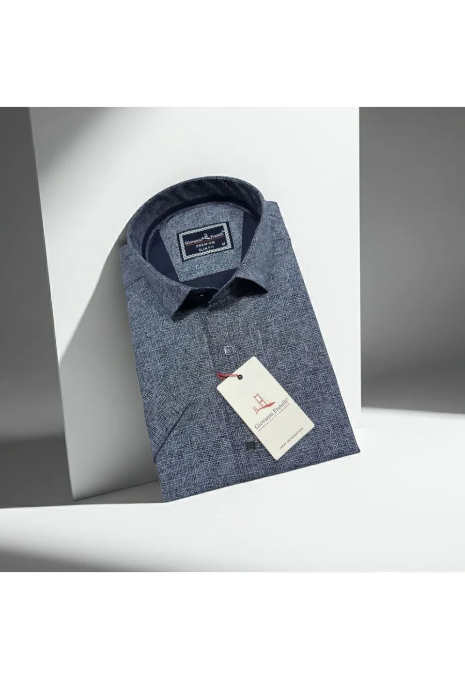 Slim Fit Kısa Kol Desenli Erkek Gömlek 3GMK321136002 - Giovanni Fratelli
