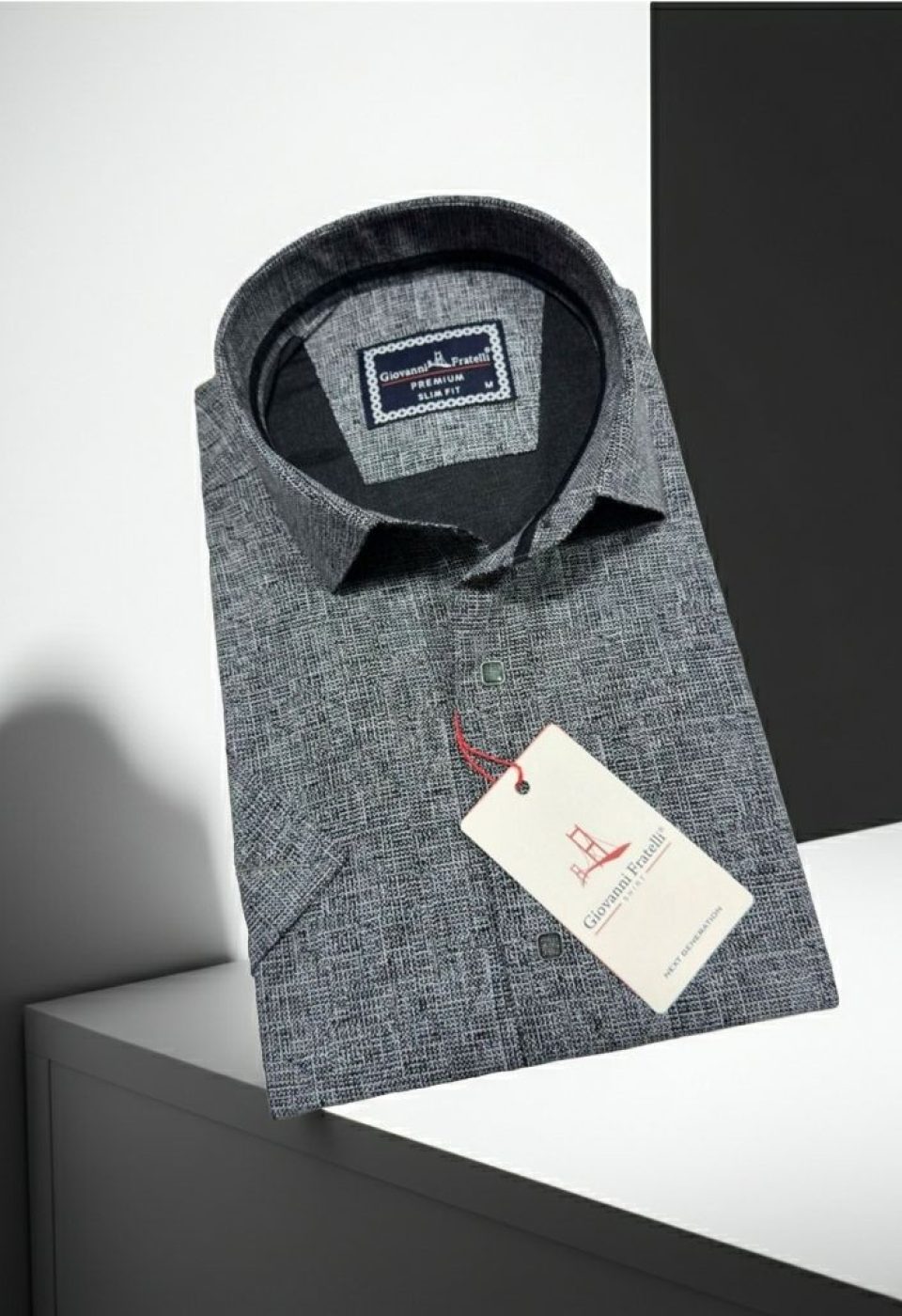 Slim Fit Kısa Kol Desenli Erkek Gömlek 3GMK321136004