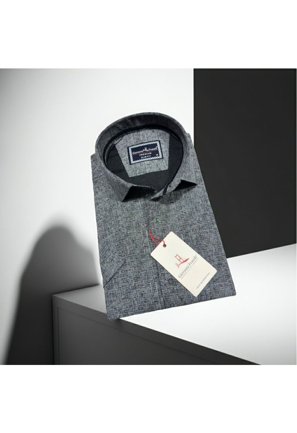 1136 CR K 004 Slim Fit Kısa Kol Desenli Erkek Gömlek 3GMK321136004 - Giovanni Fratelli