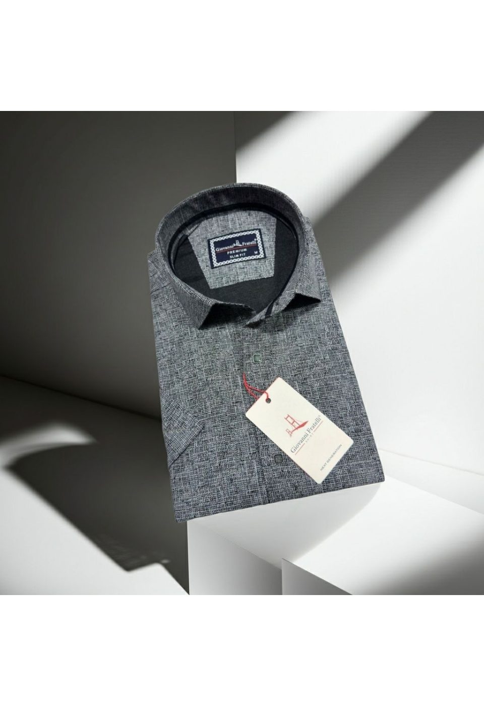 1136 CR K 004 Slim Fit Kısa Kol Desenli Erkek Gömlek 3GMK321136004 - Giovanni Fratelli