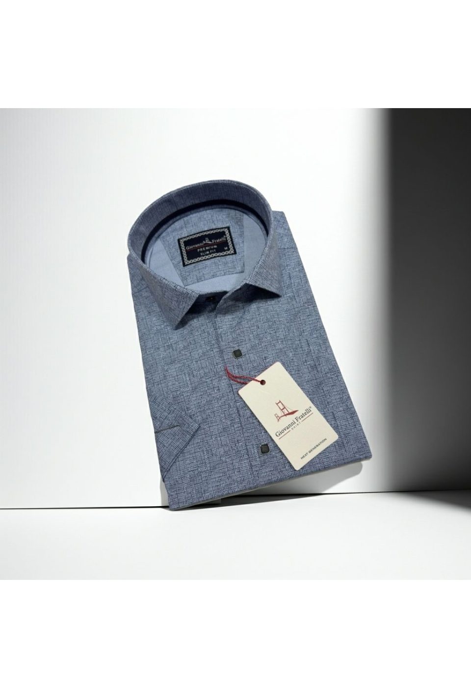 1136 CR K 005 Slim Fit Kısa Kol Desenli Erkek Gömlek 3GMK321136005 - Giovanni Fratelli
