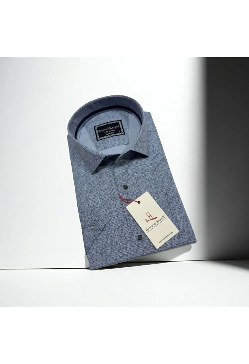 Slim Fit Kısa Kol Desenli Erkek Gömlek 3GMK321136005 - Giovanni Fratelli