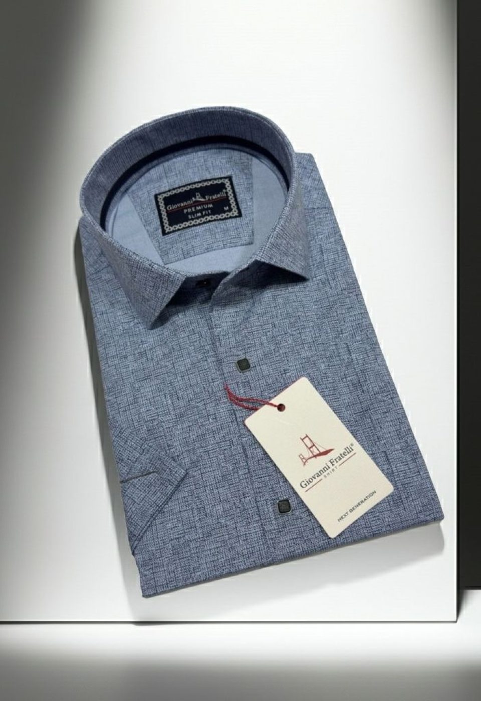 Slim Fit Kısa Kol Desenli Erkek Gömlek 3GMK321136005