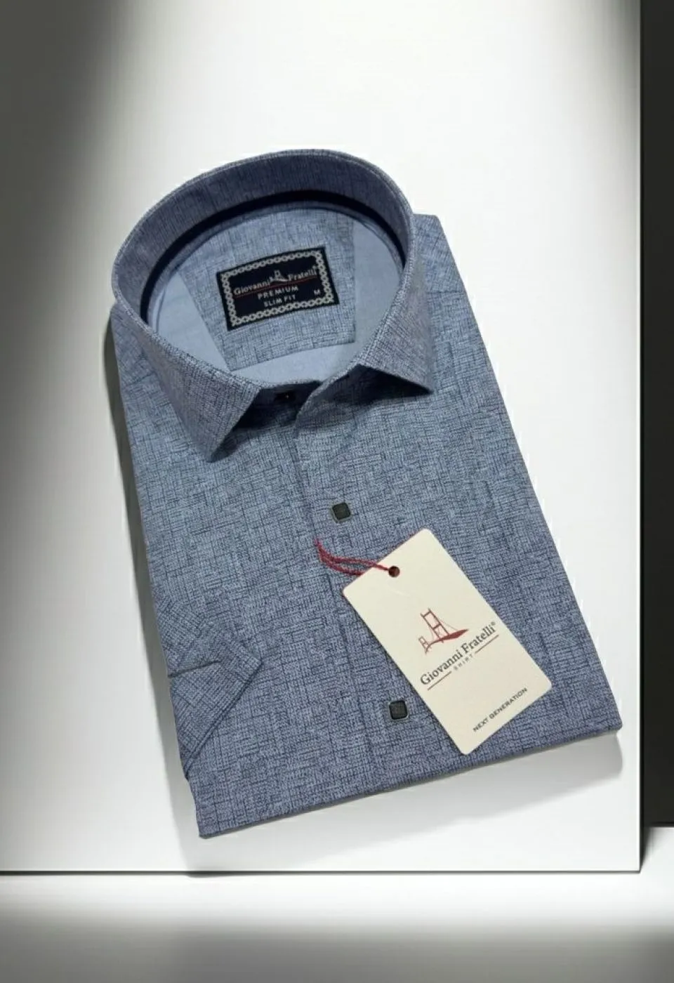 Slim Fit Kısa Kol Desenli Erkek Gömlek 3GMK321136005