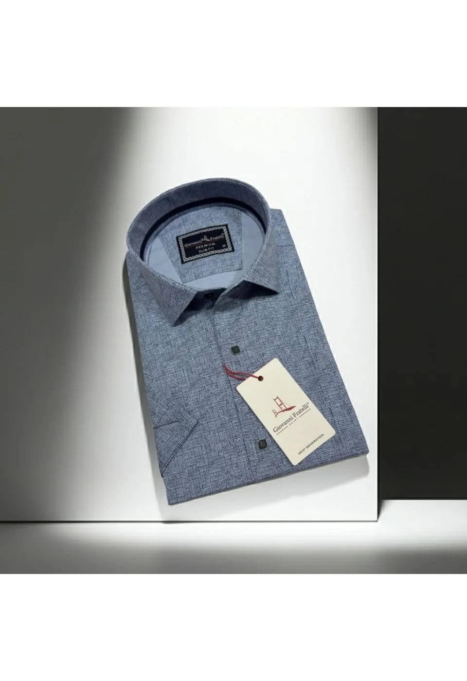Slim Fit Kısa Kol Desenli Erkek Gömlek 3GMK321136005 - Giovanni Fratelli