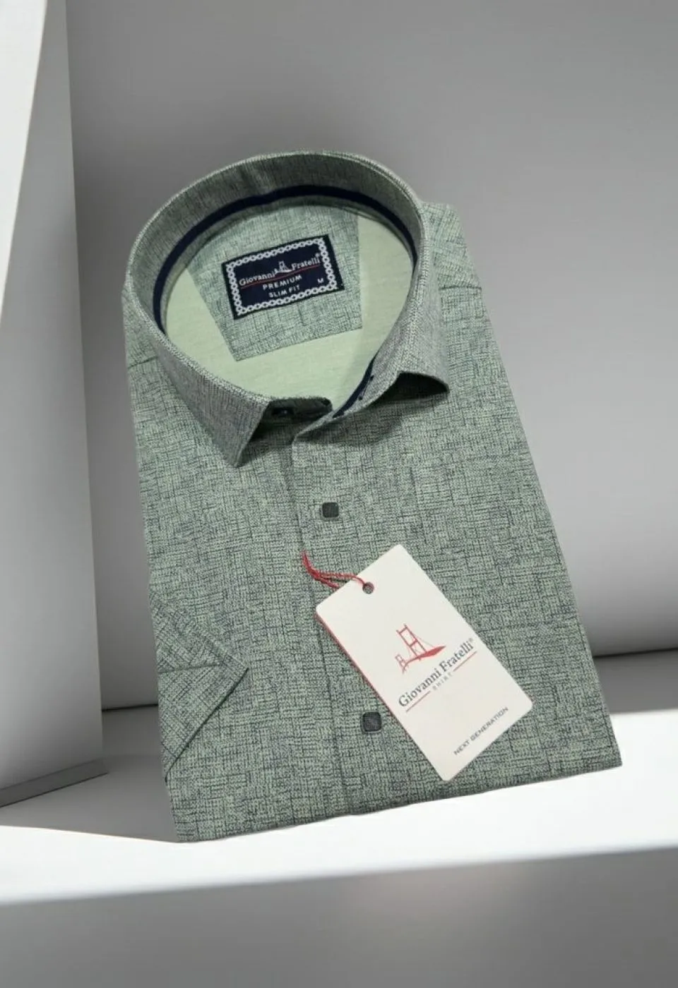 Slim Fit Kısa Kol Desenli Erkek Gömlek 3GMK321136006 - Giovanni Fratelli