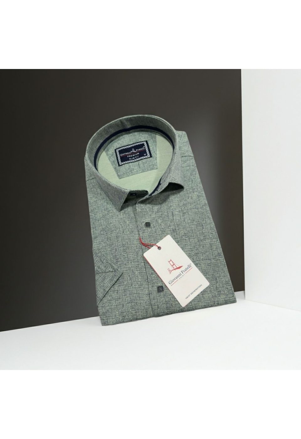 Slim Fit Kısa Kol Desenli Erkek Gömlek 3GMK321136006 - Giovanni Fratelli