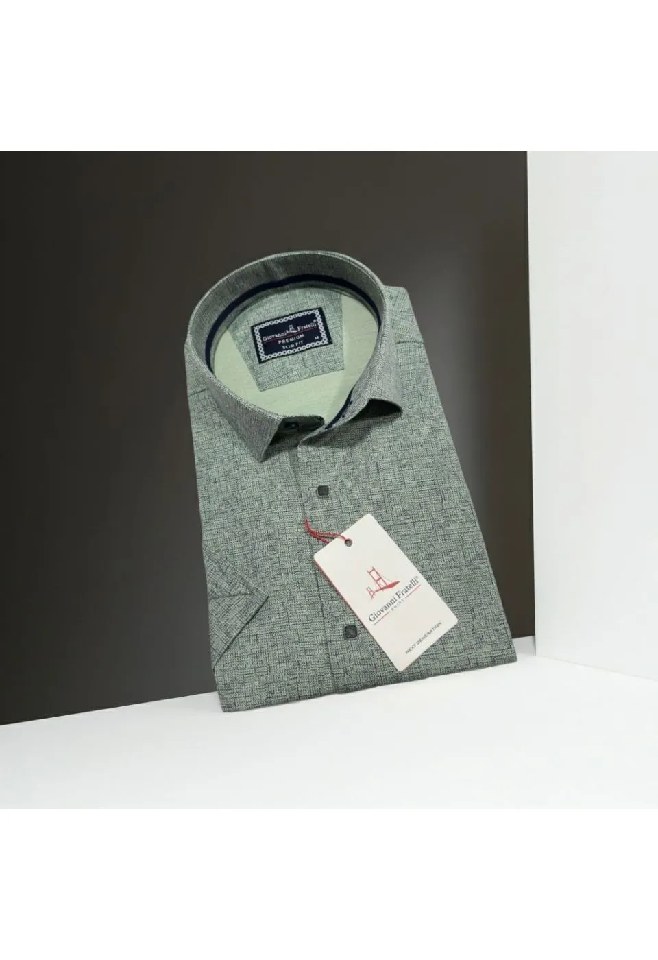 Slim Fit Kısa Kol Desenli Erkek Gömlek 3GMK321136006 - Giovanni Fratelli