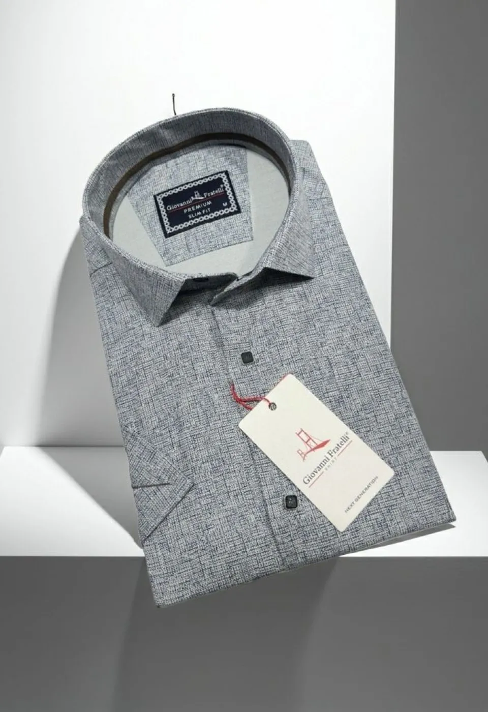 Slim Fit Kısa Kol Desenli Erkek Gömlek 3GMK321136007 - Giovanni Fratelli