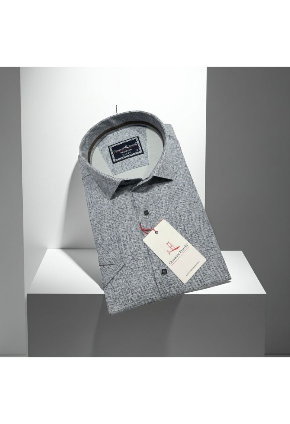 Slim Fit Kısa Kol Desenli Erkek Gömlek 3GMK321136007 - Giovanni Fratelli